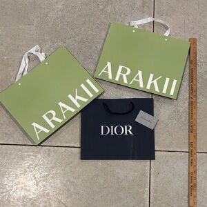 Dior Navy Paper Shopping Bag with White Logo